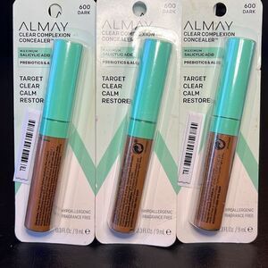 Lot of 3 600 Almay Clear Complexion Concealer Matte w/ Salicylic Acid Dark